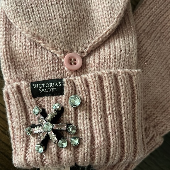 Victoria's Secret Snowflake Sparkle Fingerless Convertible Mittens NWT - Picture 4 of 7